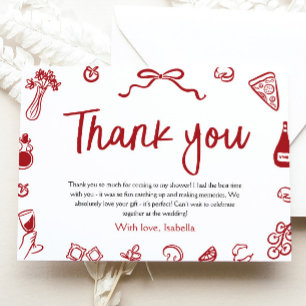Red Italian Hand Drawn That's Amore Thank you Card
