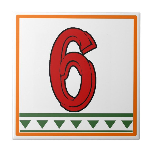Red Italian Letters & Numbers Tile (Front)