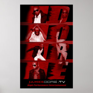 RED James Dore' Poster Black backdrop