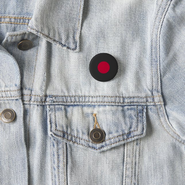 Red Japan Sun 3 Cm Round Badge (In Situ)