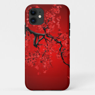 Red Japanese Cherry Blossom Branch Case-Mate iPhone Case