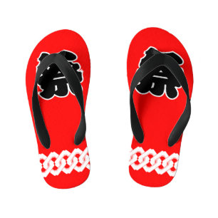 Red Japanese Festival Happi Coat Kid's Jandals