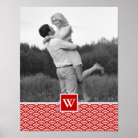 Red Japanese Pattern | Photo with Monogram