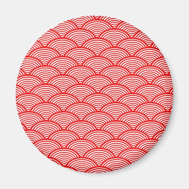 Red Japanese Wave Magnet (Front)