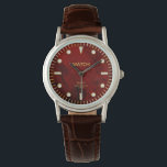 Red Jasper Jade Dial Custom Name<br><div class="desc">Red Jasper Jade dial are digital images and not real jade or precious stones. Add your name to this watch,  click "Personalise this template". Need help? Message me leonbience@rogers.com</div>