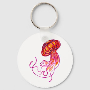 Red Jellyfish Key Ring