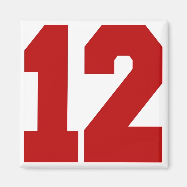 Red Jersey Number 12 Magnet (Front)