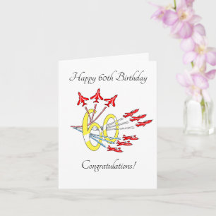 Red Jet Planes 60th Birthday Card