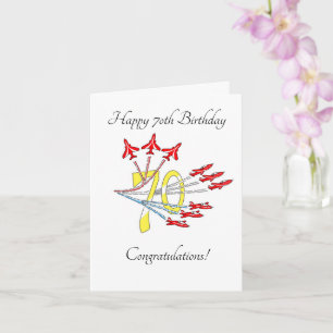 Red Jet Planes 70th Birthday Card