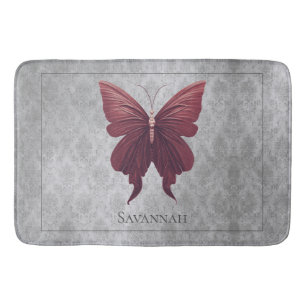 Red Jewelled Butterfly Bath Mat