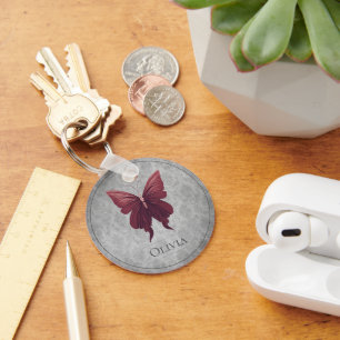 Red Jewelled Butterfly Key Ring