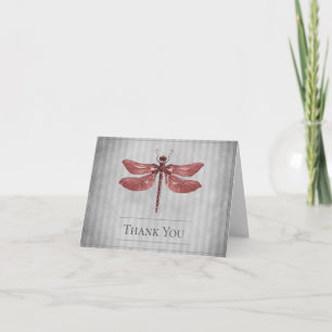 Red Jewelled Dragonfly Wedding Thank You