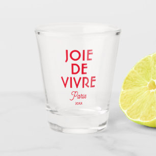Red Joie De Vivre Paris Custom Year French Shot Glass