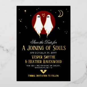 Red Joining of Souls Ghosts Lesbian Save the Date