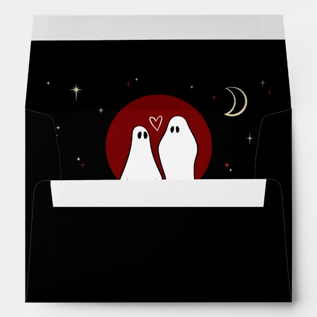 Red Joining of Souls Halloween Wedding Envelope (Back (Bottom))