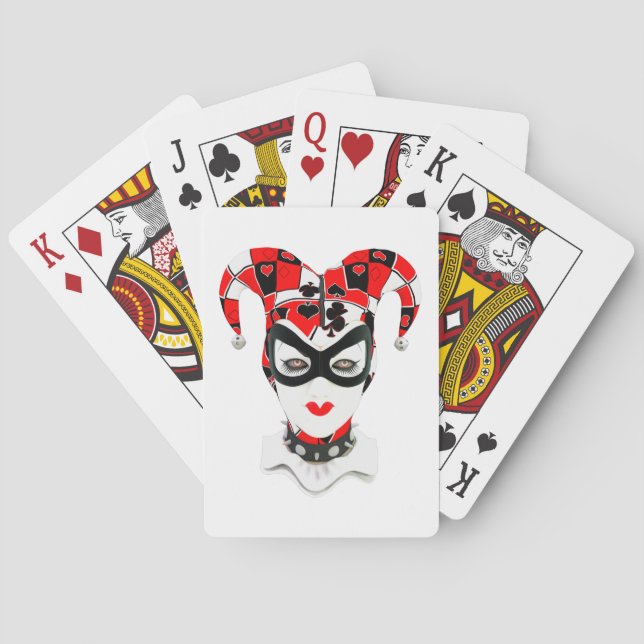 Red Joker Head Playing Cards (Back)