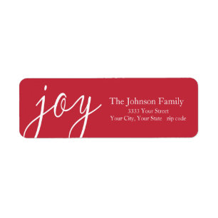 Red Joy Return Address Labels
