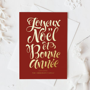 Red Joyeux Noël et Bonne Année Calligraphy