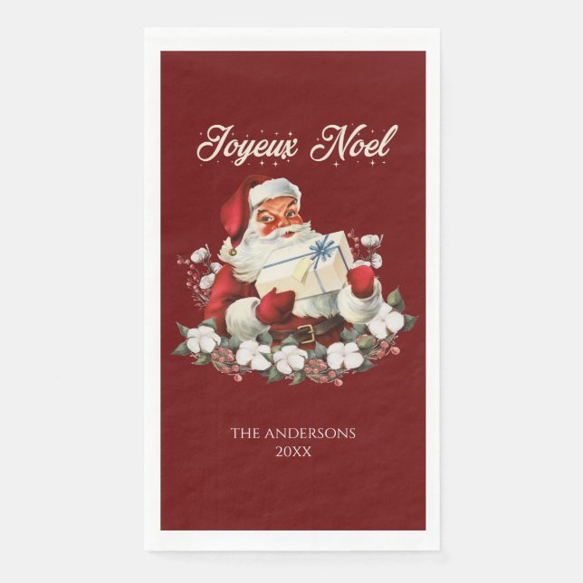 Red Joyeux Noel  Napkin (Front)