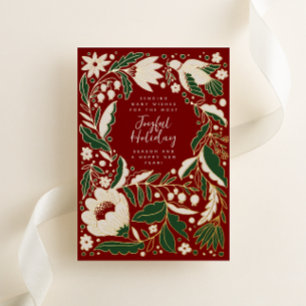 Red Joyful Holiday Folk Illustration