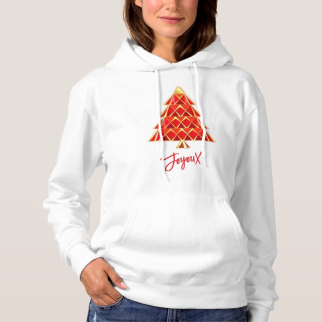 Red Joyoux Noel Christmas T-Shirt Hoodie (Front)