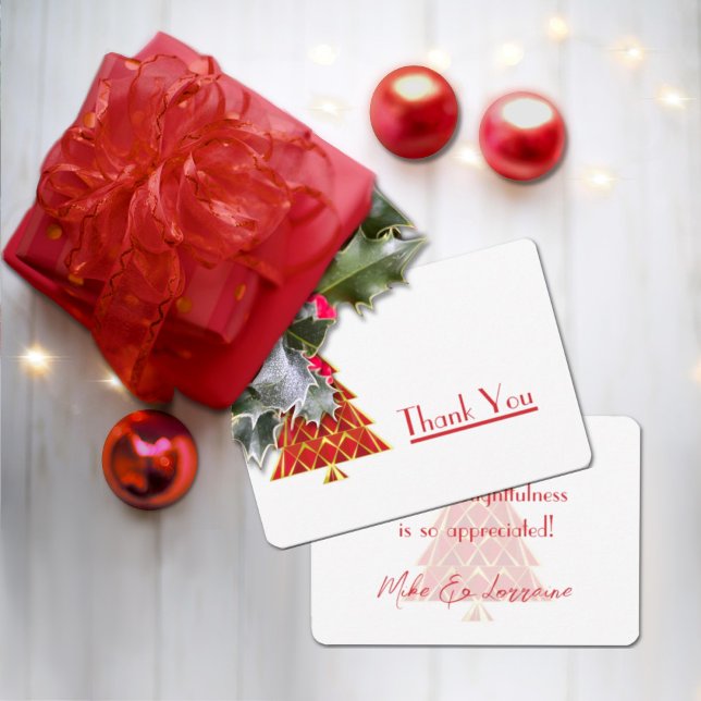 Red Joyoux Noel Thank You Card (Creator Uploaded)