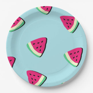 Red juicy watermelon pattern Paper Plate