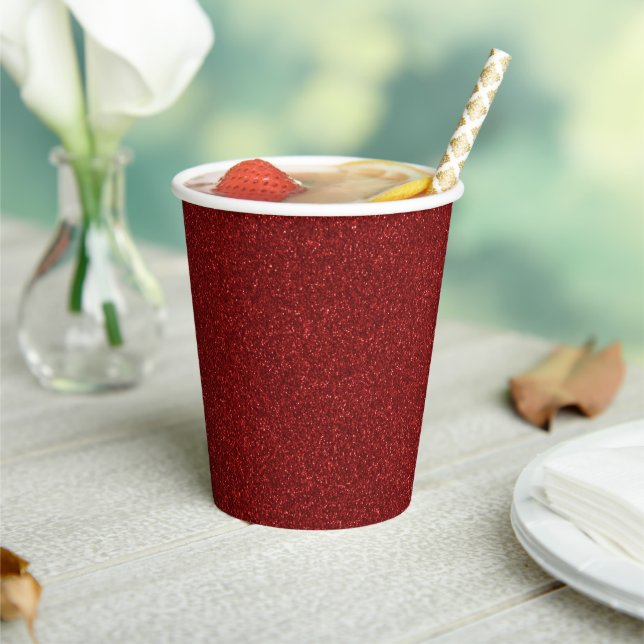 Red July 4th Glitter Paper Cups (Insitu)