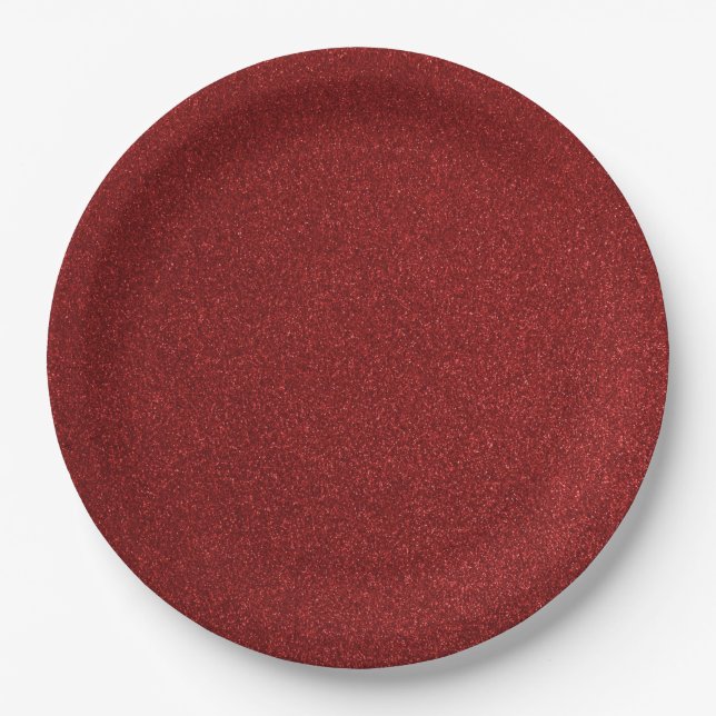 Red July 4th Glitter Paper Plate (Front)