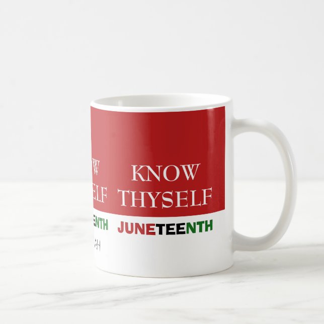 Red JUNETEENTH Personalised KNOW THYSELF Coffee Mug (Right)