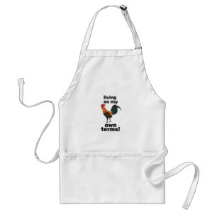 Red Junglefowl Living On My Own Terms Rooster Standard Apron