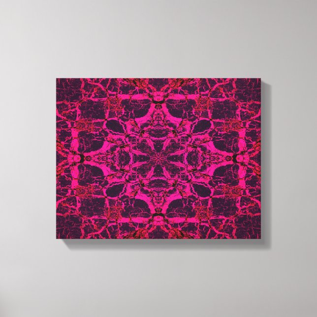 Red kaleidoscope pattern canvas print (Front)