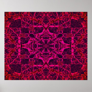 Red kaleidoscope pattern poster