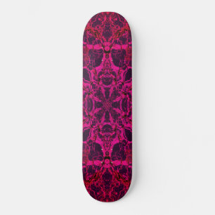 Red kaleidoscope pattern skateboard