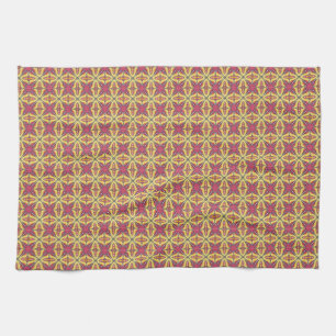 Red Kaleidoscope Tea Towel
