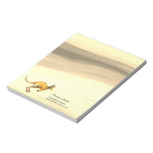 Red kangaroo painted with watercolor  notepad