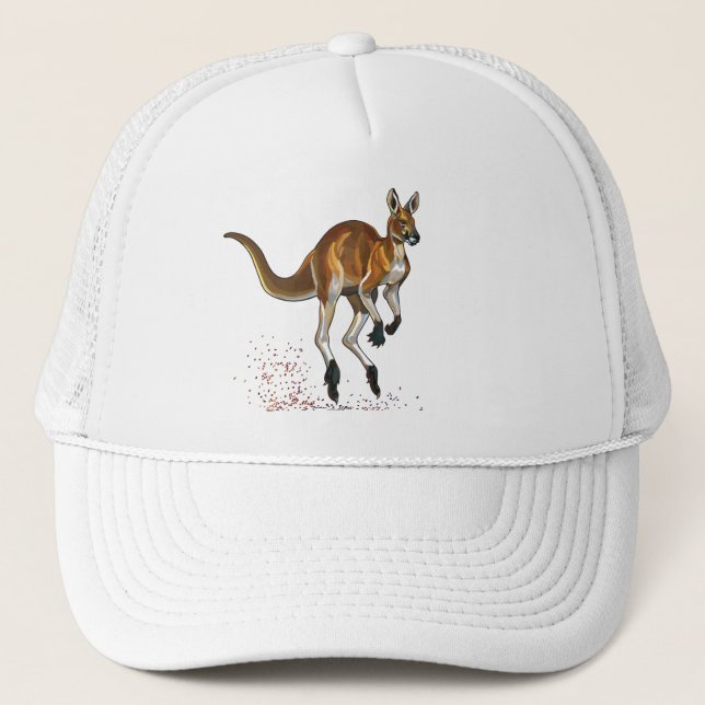 red kangaroo trucker hat (Front)