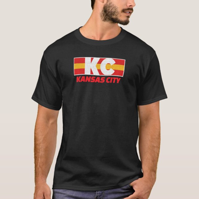 Red Kansas City Stripes Red Kc Classic Retro Style T-Shirt (Front)