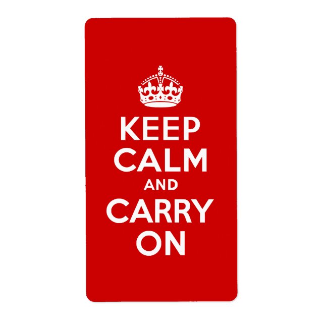 Red Keep Calm and Carry On (Front)