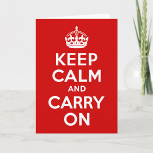 Red Keep Calm and Carry On Card