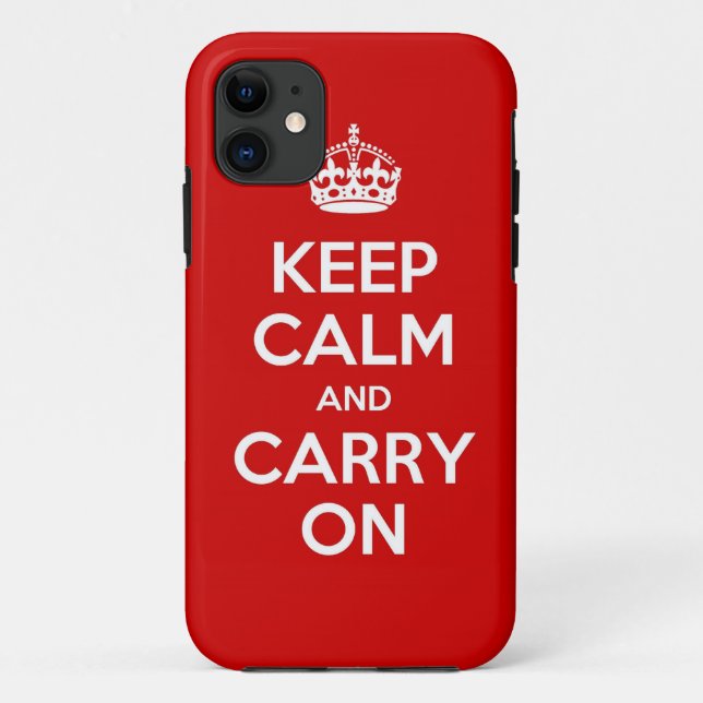 Red Keep Calm and Carry On iPhone 5 Case (Back)