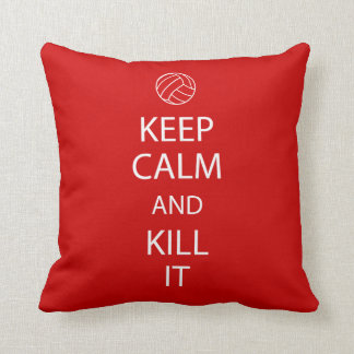 Red Keep Calm Volleyball Pillow