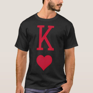 Red King Of Hearts Playing Card Family Game T-Shirt