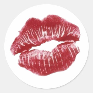 Red Kiss – A Bold Expression of Love Classic Round Sticker