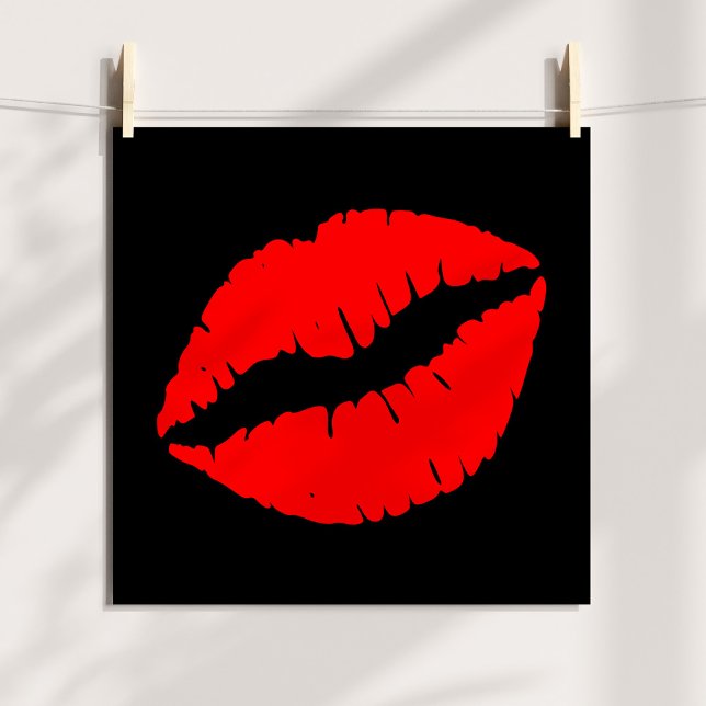 Red Kiss on Black Poster (Red Kiss on Black Poster)
