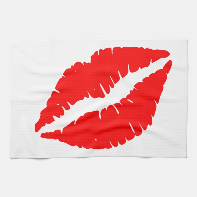 Red Kiss Tea Towel (Horizontal)