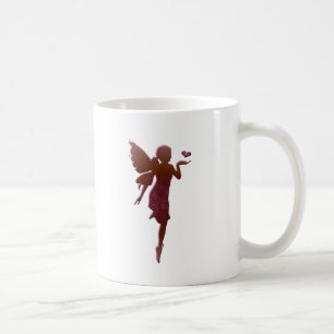 Red Kissing Fairy and Heart Coffee Mug