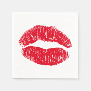 Red Kissing Lips Napkin