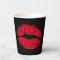 Red Kissing Lips on Black