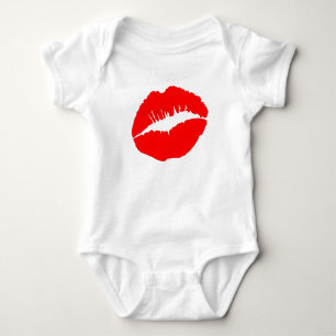 Red Kissy Lips Baby Bodysuit